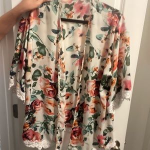 Pink blush maternity kimono